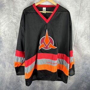 VTG 1995 Star Trek Klingon Empire Hockey Jersey Black Mesh G.E.M. Inc Mens 2XL